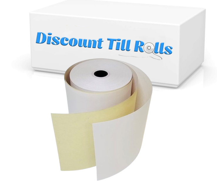 76mm x 76mm 2 Ply Kitchen Printer Receipt Paper Till Rolls White/Yellow