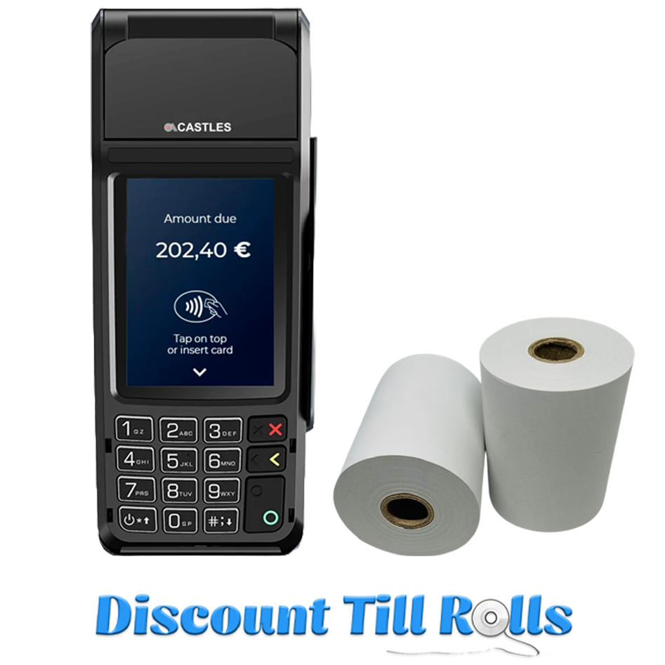 Castles V3CT3 Thermal Receipt Paper Rolls Credit Card Machine PDQ Till Rolls