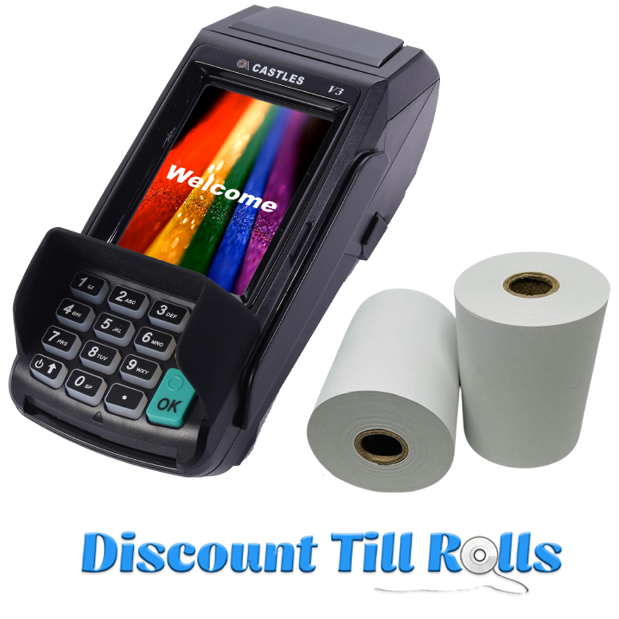 Castles Vega 3000 Thermal Receipt Paper Rolls Credit Card Machine PDQ Till Rolls