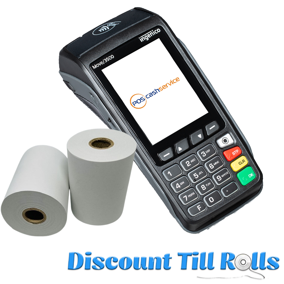 Ingenico Move 3500 Thermal Receipt Paper Rolls Credit Card Machine PDQ Till Rolls