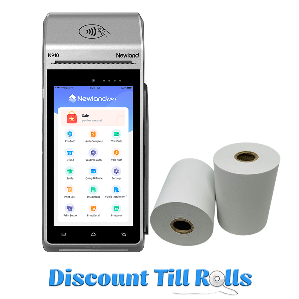 Newland N910 Thermal Receipt Paper Rolls Credit Card Machine PDQ Till Rolls