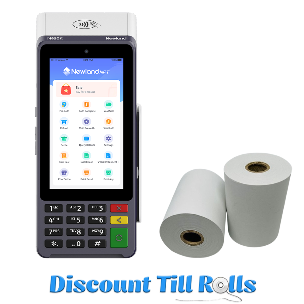 Newland N950K Thermal Receipt Paper Rolls Credit Card Machine PDQ Till Rolls