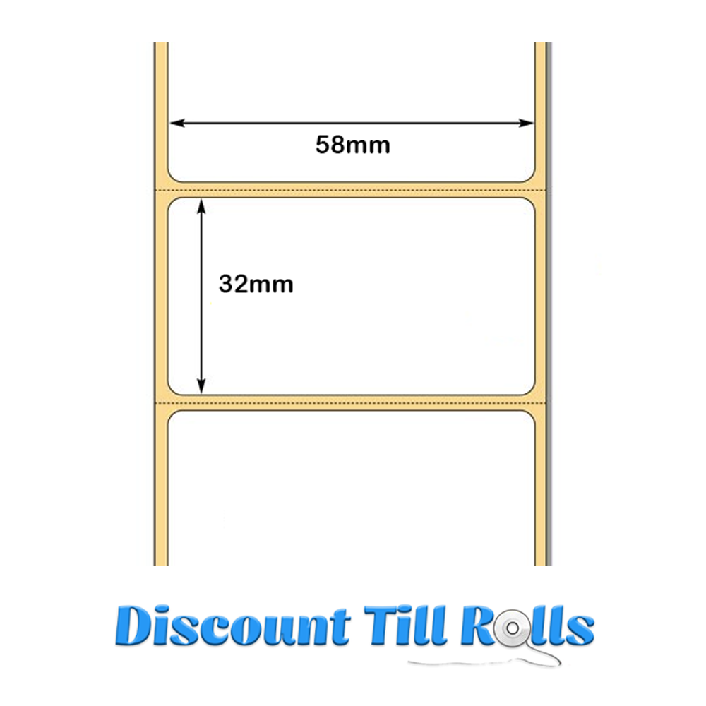 58mm x 32mm Direct Thermal EPOS NOW Labels