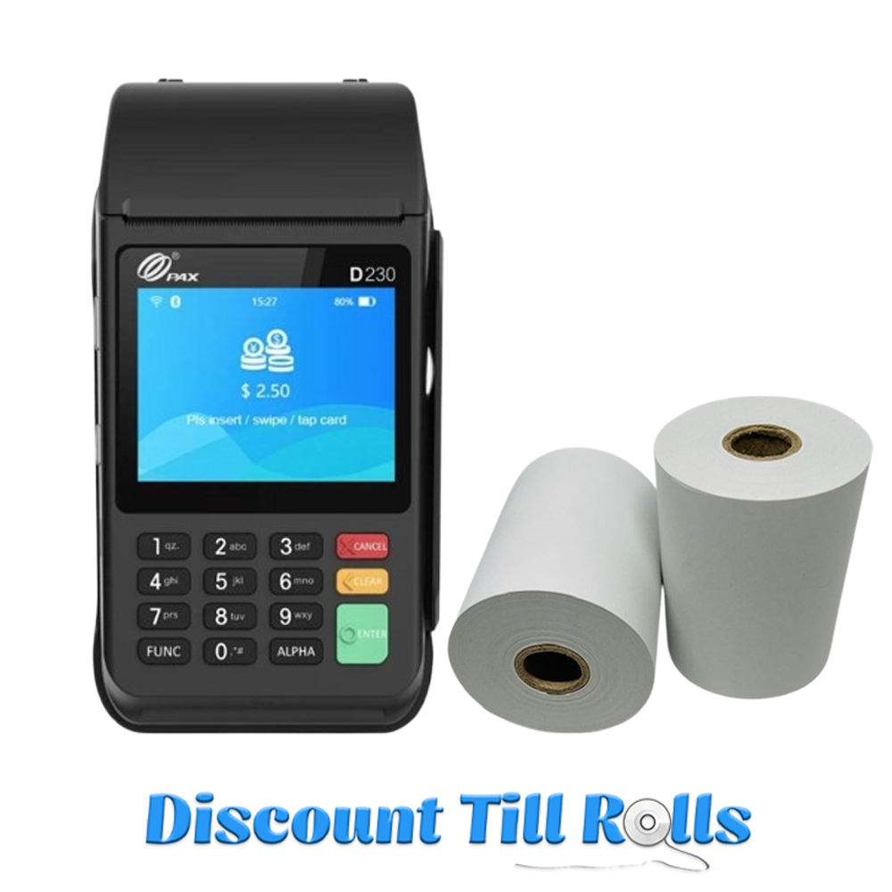 Pax D230 Thermal Receipt Paper Rolls Credit Card Machine PDQ Till Rolls