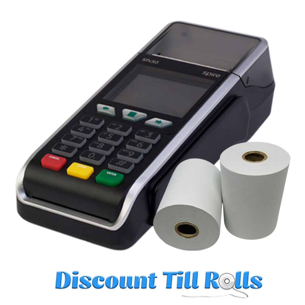 Spire SPc50 Thermal Receipt Paper Rolls Credit Card Machine PDQ Till Rolls