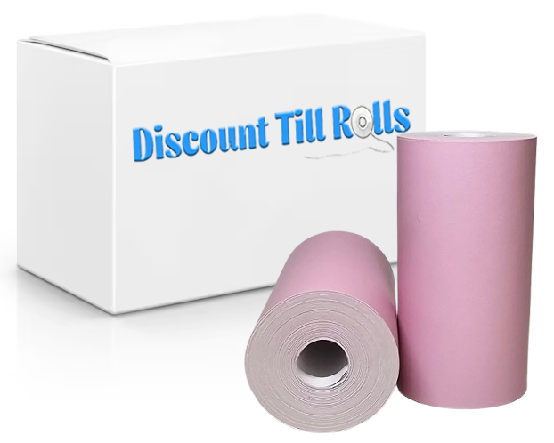 57mm x 30mm Thermal Receipt Paper Credit Card Machine PDQ Rolls - Pink