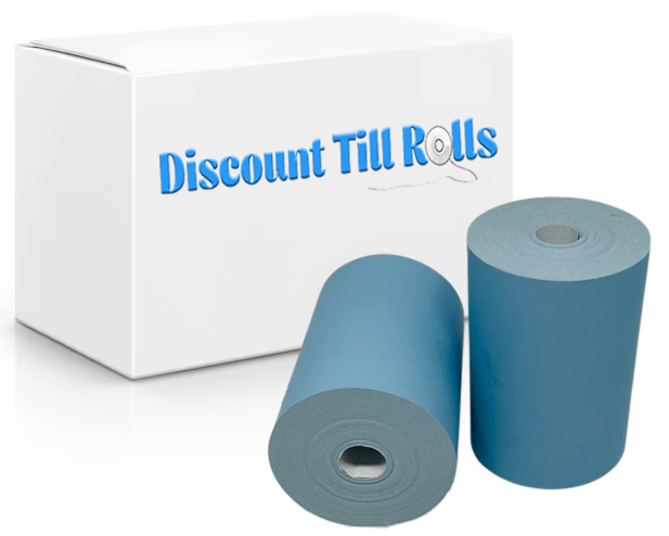 57mm x 40mm Blue Thermal Receipt Paper Credit Card Machine PDQ Rolls