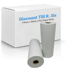 2 Ply 114mm x 80mm Paper Rolls