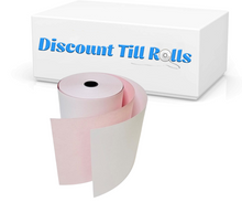 76mm x 76mm 2 Ply Kitchen Printer Receipt Paper Till Rolls White/Pink