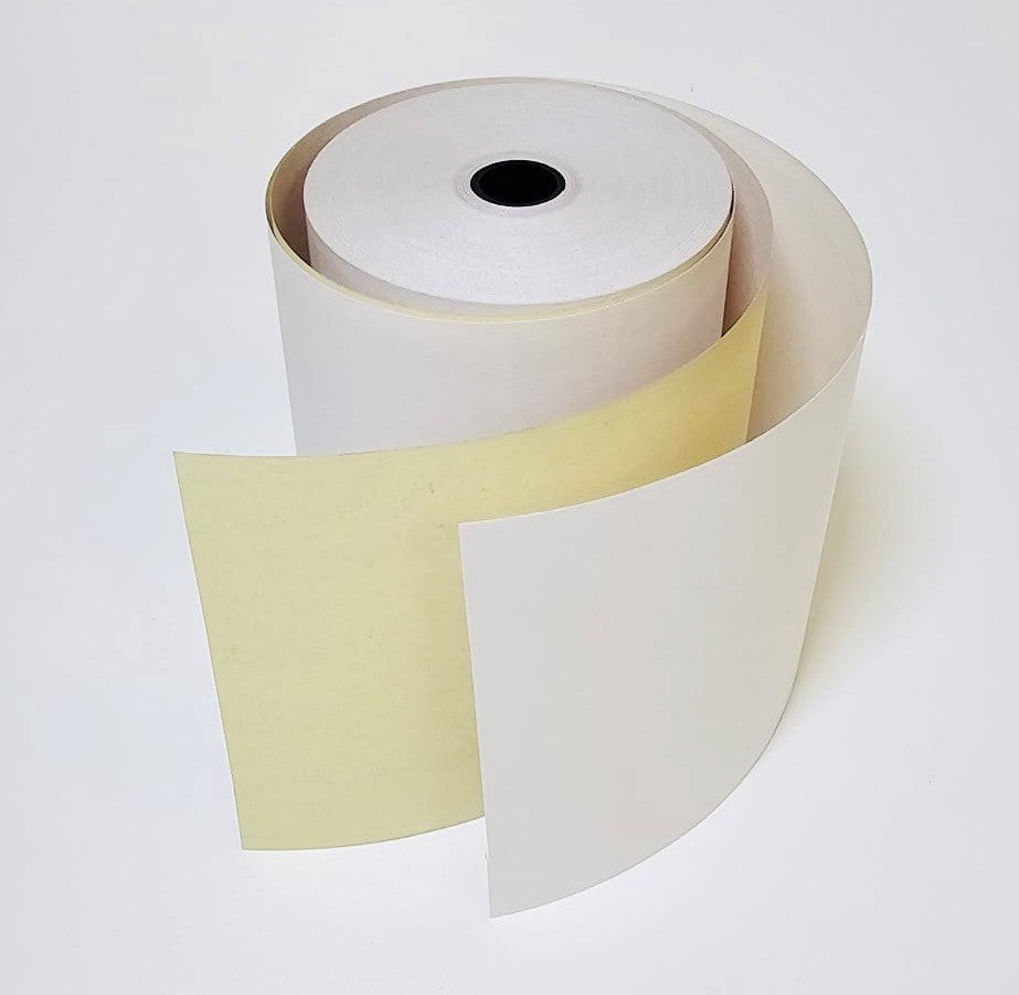 Fiesta Non-Thermal 2PLY White & Yellow Till Roll 76 x 71mm 2 Ply Paper Rolls