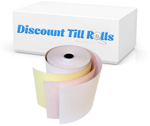 76mm x 76mm 3Ply White/Pink/Yellow Kitchen Printer Receipt Paper Till Rolls