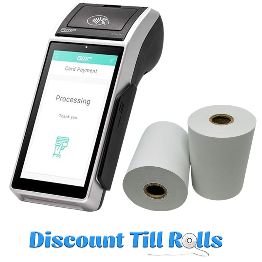 AMP-8000 Thermal Receipt Paper Rolls Credit Card Machine PDQ Till Rolls