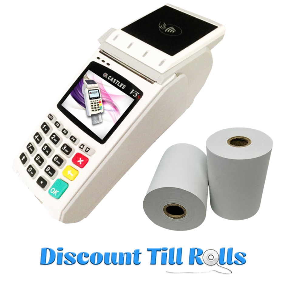 Castles Vega 5000 Thermal Receipt Paper Rolls Credit Card Machine PDQ Till Rolls