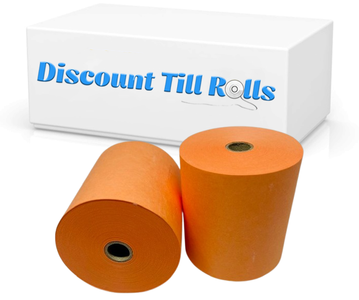 Dry Steam Laundry Rolls Dry Cleaning Laundry Rolls Wet Strength Laundry Tape Receipt Rolls Orange 76mm x 76mm