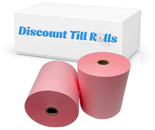 Dry Steam Laundry Rolls Dry Cleaning Laundry Rolls Wet Strength Laundry Tape Receipt Rolls Pink 76mm x 76mm