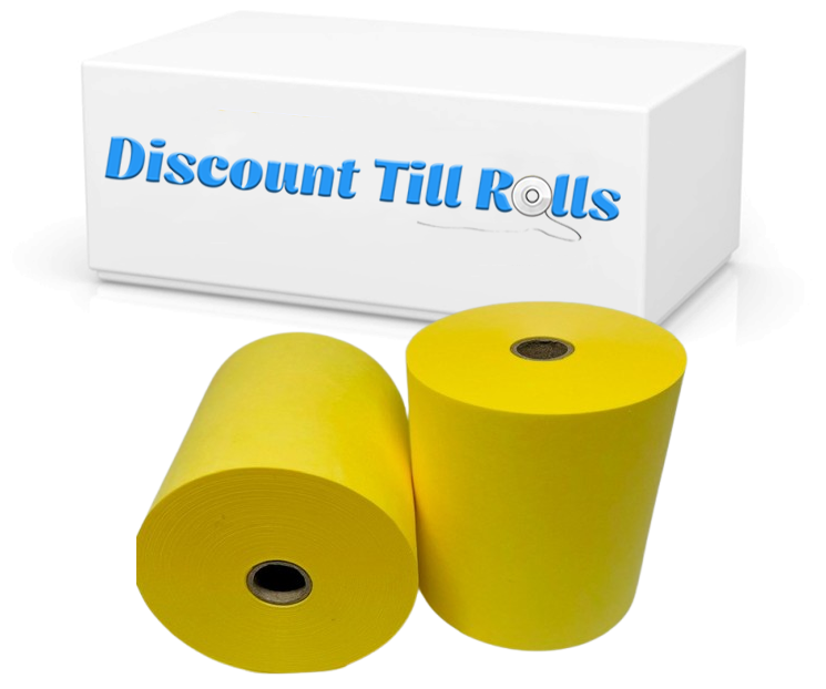 Dry Steam Laundry Rolls Dry Cleaning Laundry Rolls Wet Strength Laundry Tape Receipt Rolls Yellow 76mm x 76mm