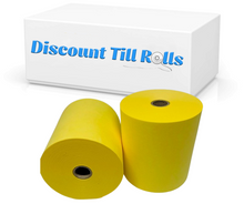 Dry Steam Laundry Rolls Dry Cleaning Laundry Rolls Wet Strength Laundry Tape Receipt Rolls Yellow 76mm x 76mm