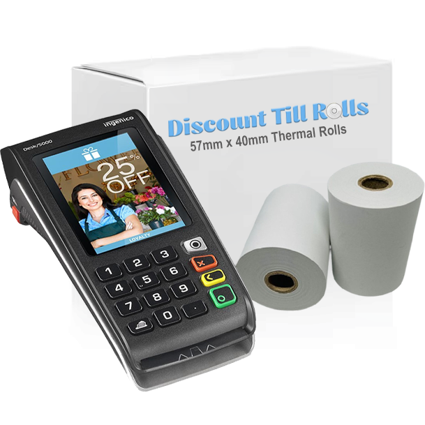 Tex5000 Card Machine Worldline Move 5000 Card Machine Rolls – Discount Till Rolls