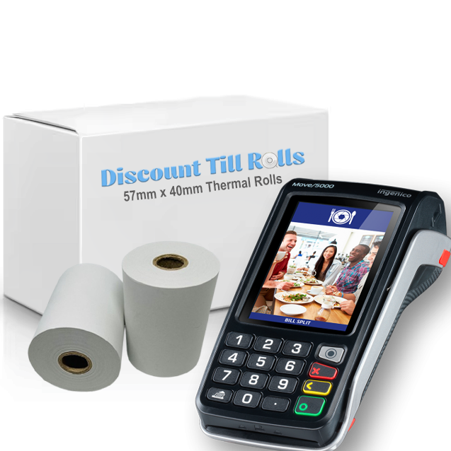 First Payments Ingenico Move 5000 Card Machine Rolls – Discount Till Rolls