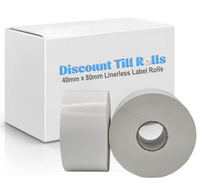 40mm x 80mm Removable Linerless Label Rolls