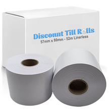 57mm x 80mm - 50 Meters Linerless Label Rolls