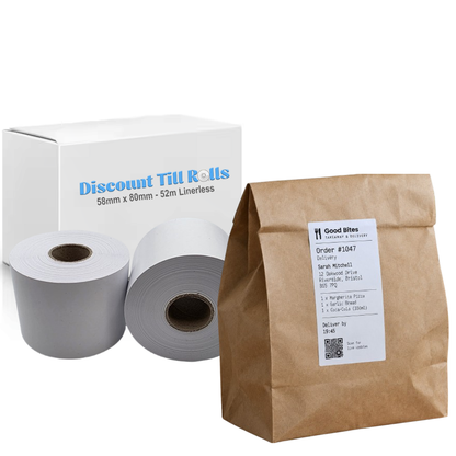 Kite 4" Desktop Label Printer - 58mm Linerless Label Rolls