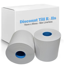 79mm x 95mm - 80 meter Linerless Sticky Media Label Roll