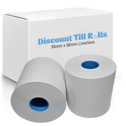 80mm x 95mm - 80m Linerless Sticky Media Thermal Label Roll