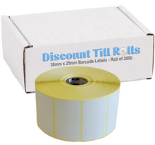 38mm x 25mm Peelable Direct Thermal Barcode Labels