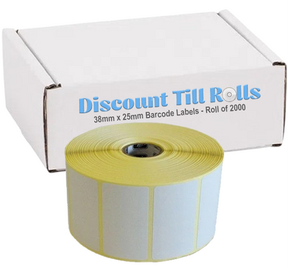 38mm x 25mm Peelable Direct Thermal Barcode Labels