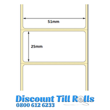 51mm x 25mm Direct Thermal Labels