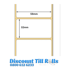 58mm x 32mm Direct Thermal EPOS NOW Labels