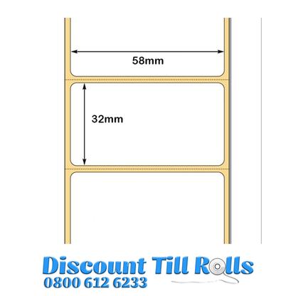58mm x 32mm Direct Thermal EPOS NOW Labels