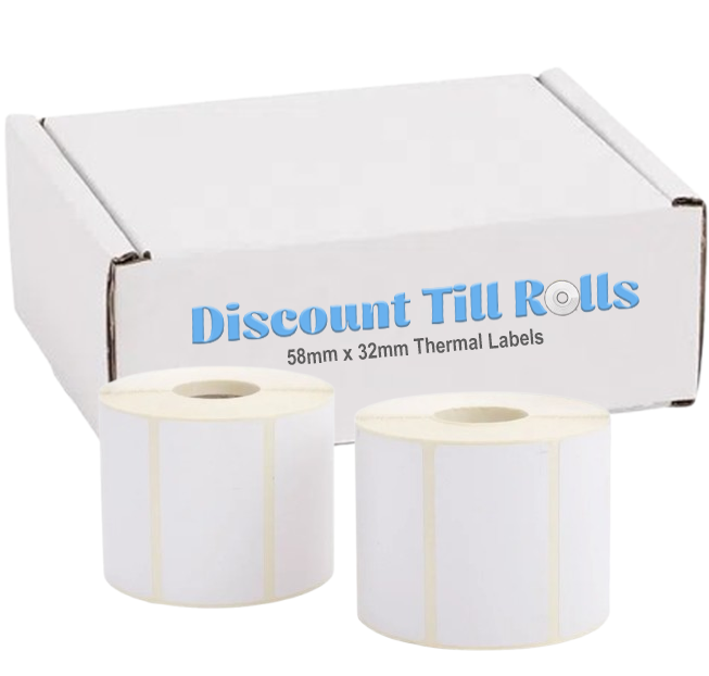 Till Point Labels EPOS NOW 58mm x 32mm Direct Thermal Barcode Labels – Discount Till Rolls