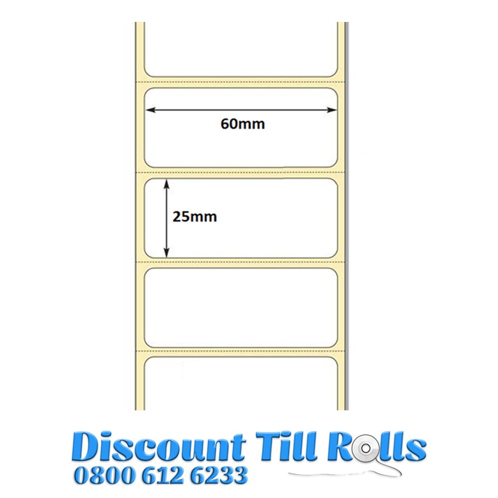 60mm x 25mm Direct Thermal Labels 