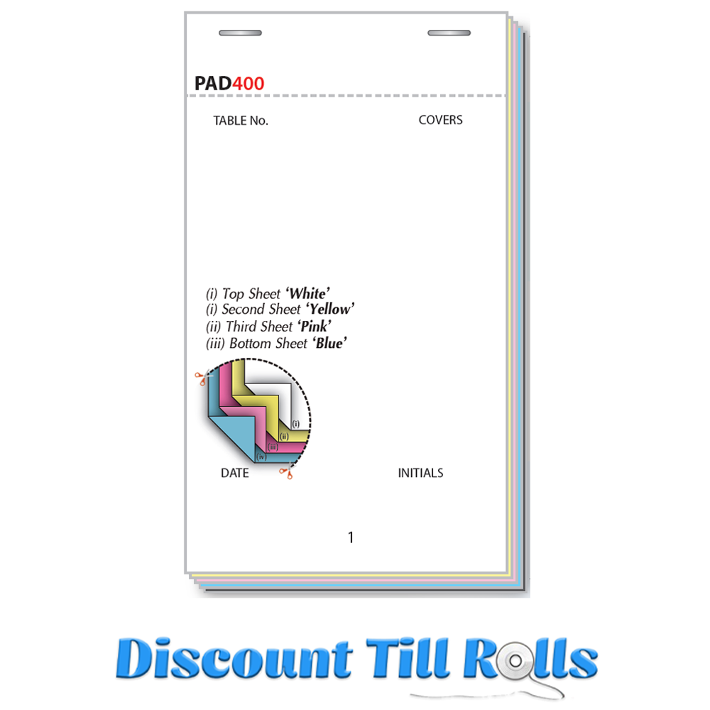 Pad400 Restaurant Waiter/Waitress Order Pads