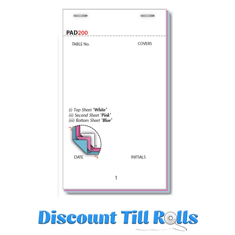 Pad200 Restaurant Waiter/Waitress Order Pads