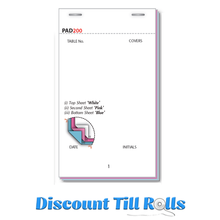 Pad200 Restaurant Waiter/Waitress Order Pads