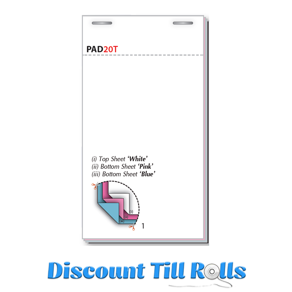 Pad20T Triplicate Restaurant Waiter/Waitress Order Pads