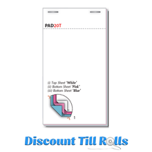 Pad20T Triplicate Restaurant Waiter/Waitress Order Pads