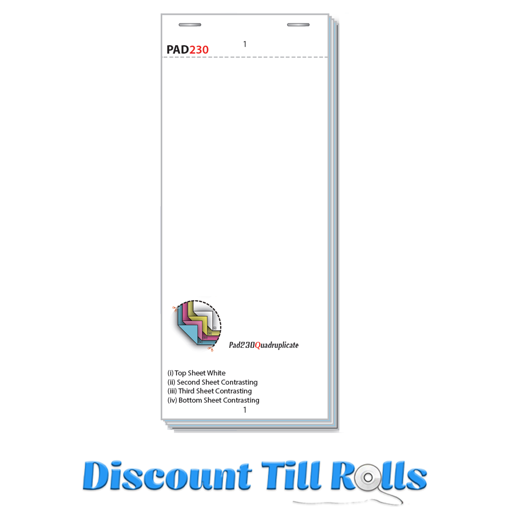 Pad230Q 4 Ply Restaurant Waiter/Waitress Order Pads