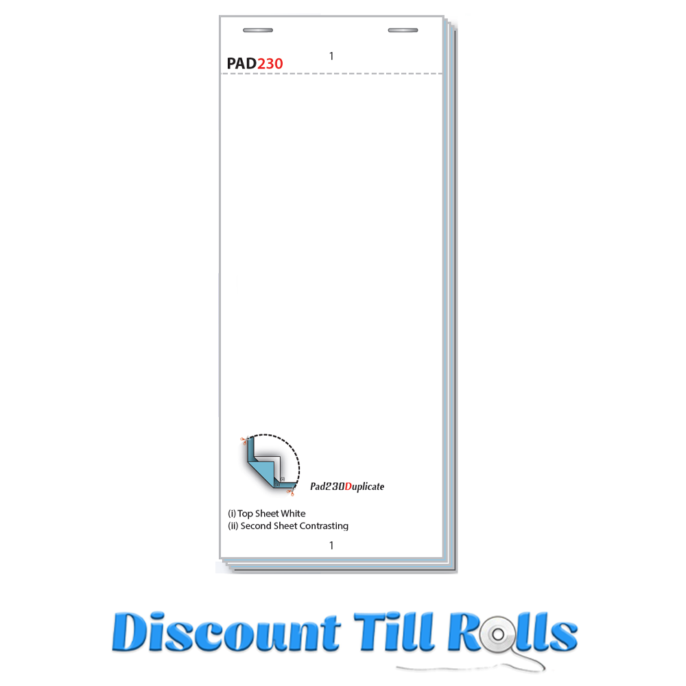 Pad230D Duplicate 2Ply Restaurant Waiter/Waitress Order Pads