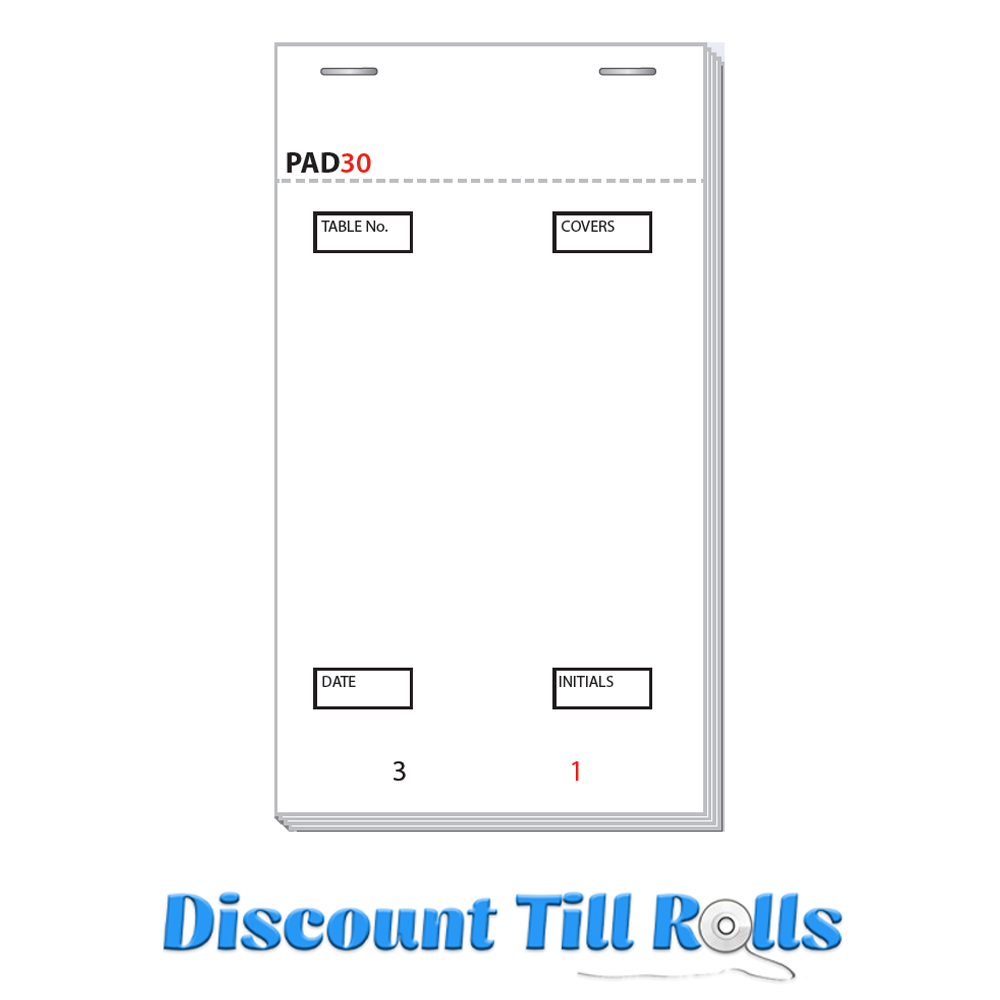 Pad30 Restaurant Waiter/Waitress Order Pads