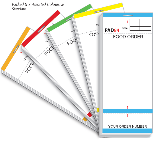 PAD84 Restaurant Order Pads - Single Ply 63mm x 152mm