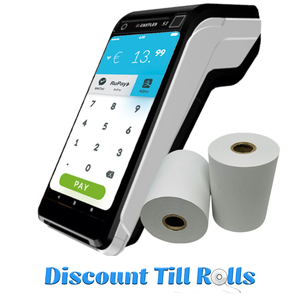 Castles Saturn1000 Thermal Receipt Paper Rolls Credit Card Machine PDQ Till Rolls