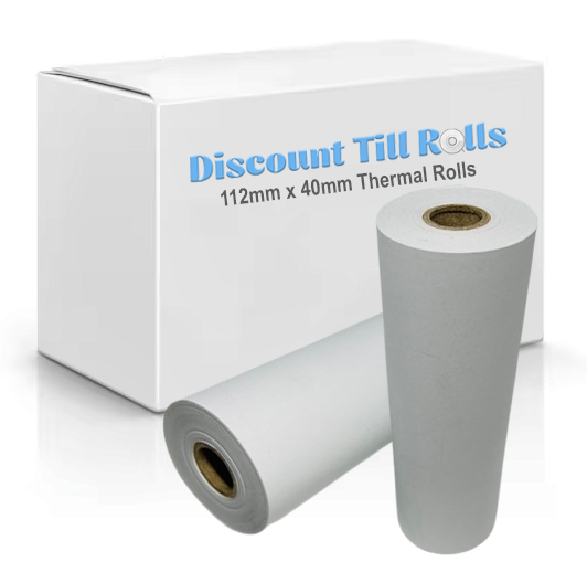 112mm x 40mm x 12.7mm Core Thermal Paper Rolls