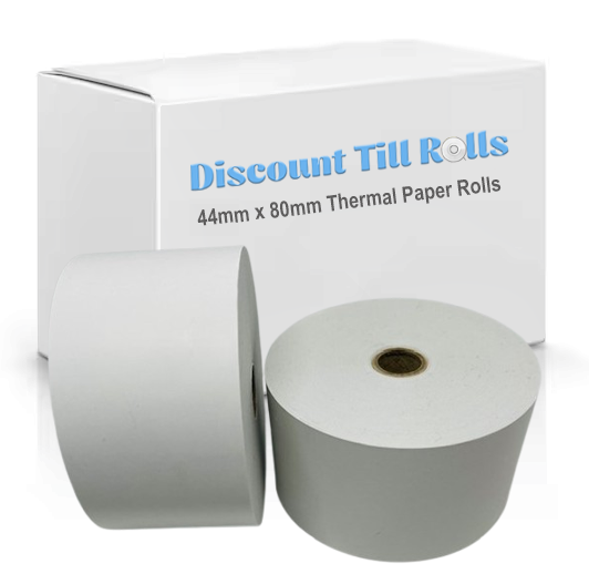 44mm x 80mm x 12.7mm Core Thermal Receipt Paper Till Rolls