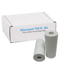 57mm x 26mm Coreless Thermal Receipt Paper Till Rolls