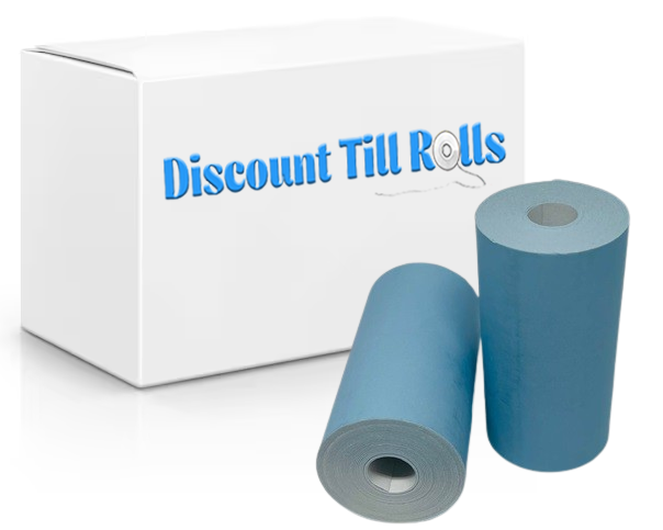 57mm x 30mm Thermal Receipt Paper Credit Card Machine PDQ Rolls - Blue