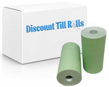 57mm x 30mm Thermal Receipt Paper Credit Card Machine PDQ Rolls - Green